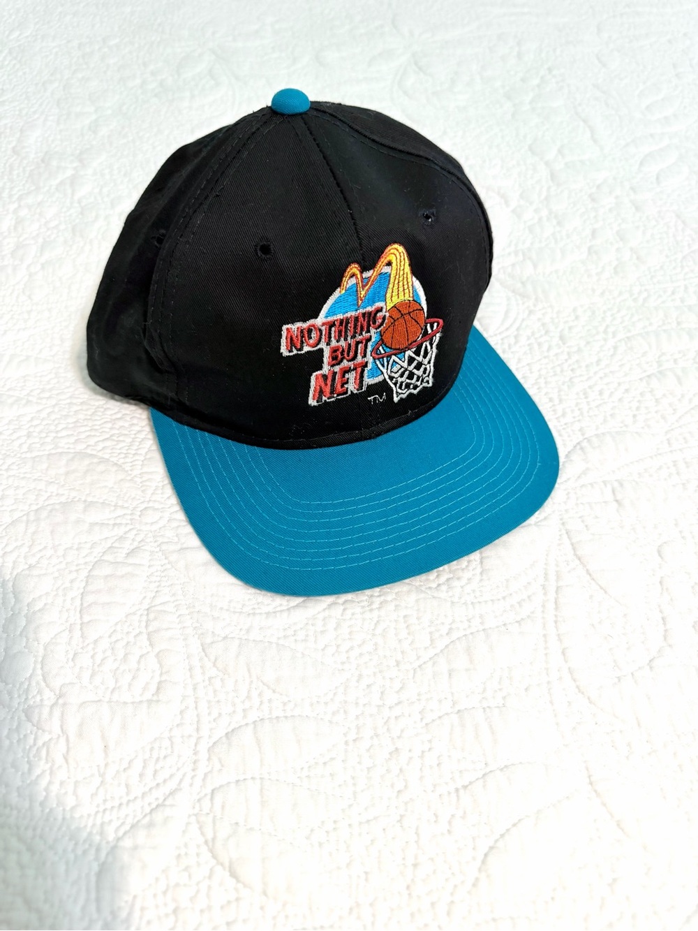 Vintage Nothing But Net Hat Cap Snap Back 1993 McDonald’s Embroidered Basketball